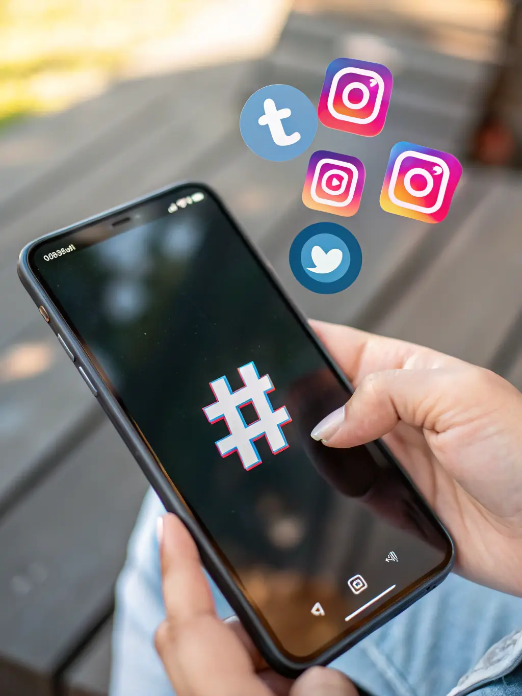 A close-up shot of a smartphone displaying a social media post with high engagement metrics, such as likes and comments, indicating successful social media management by VidiaOffical.com.